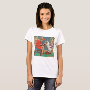 T-shirt Chat avec une fille, Jessie Willcox Smith