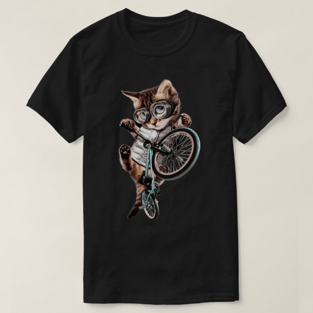 T-shirt Chat avec vélo (Design devant)