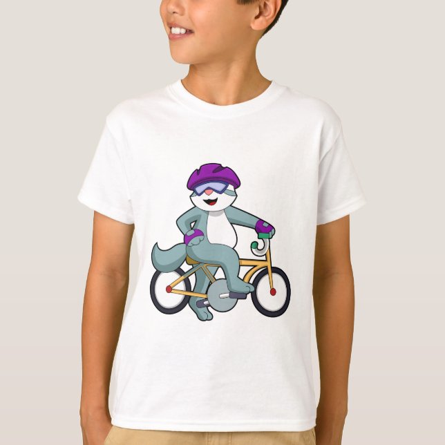 T-shirt Chat avec vélo (Devant)