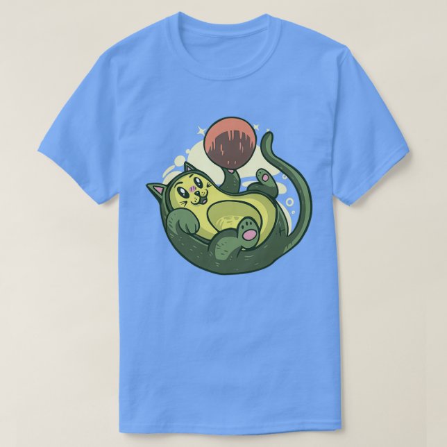 T-shirt chat Avocado jouant (Design devant)