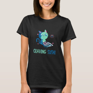 T-shirt Chat ayant une envie de nourriture asiatique japon