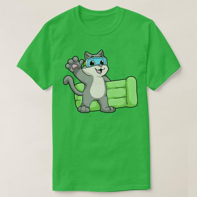 T-shirt Chat Baignade avec lunettes de natation 1 (Design devant)