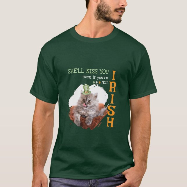 T-shirt chat baiser irlandais (Devant)