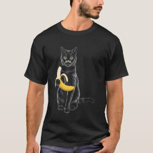 T-shirt Chat Banane Mignon Chatons Amoureux Animaux Drôles
