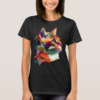 T-shirt Chat Basse Aquarelle Couleur Couleur Pour Chat Mul