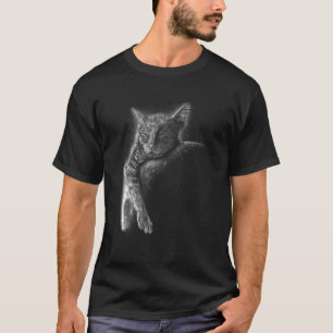 T-shirt Chat bébé dormant dans l'espace lunaire