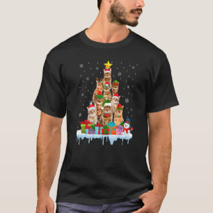 T-shirt Chat Bengal arbre de Noël Xmas famille appariée