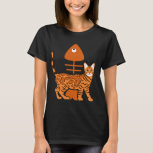 T-shirt Chat Bengal et arête de poisson