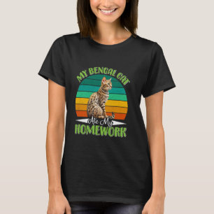 T-shirt Chat Bengal MON CHAT BENGAL A MANGE MON DEVOIR Drô
