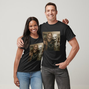 T-shirt Chat Bigfoot Alien Selfie Meilleure Amie Photo Drô