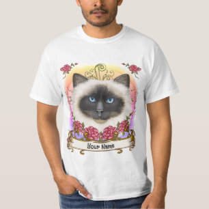 T-shirt Chat Birman Roses  