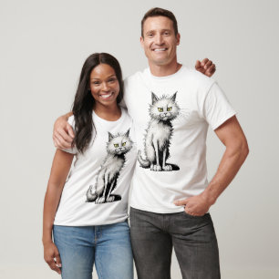 T-shirt Chat blanc