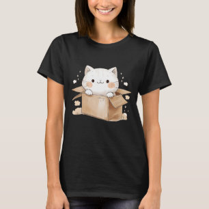 T-shirt Chat blanc Anime dans une boîte Carton japonais Ka