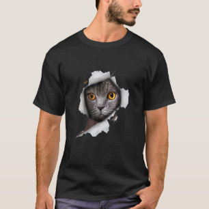T-shirt Chat Blanc Ca Chat Orn Tissu