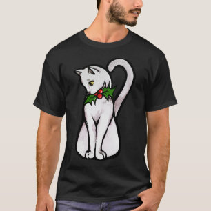 T-shirt Chat blanc de Noël