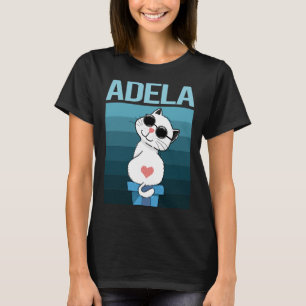 T-shirt Chat Blanc - Nom Adela