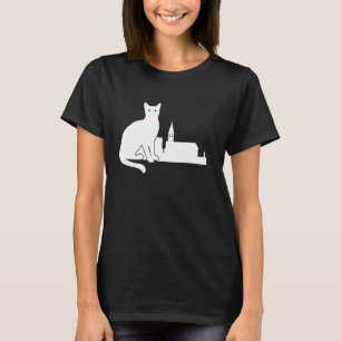 T-shirt Chat Blanc Voyage Silhouette Alhambra Espagne
