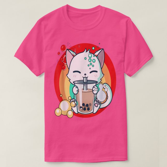 T-shirt Chat Boba Bubble Tea (Design devant)