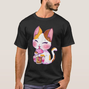 T-shirt Chat Boba Tea Anime Kawaii Neko Ado de thé bulle G