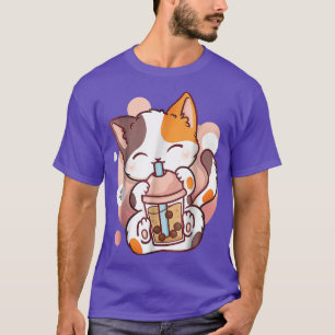 T-shirt Chat Boba Tea Bubble Tea Anime Kawaii Neko