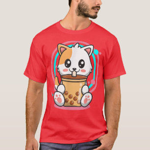 T-shirt Chat Boba Tea Bubble Tea Anime Kawaii Neko 576
