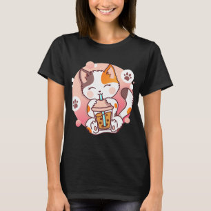 T-shirt Chat Boba Tea Bubble Tea Anime Kawaii Neko Girls T