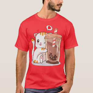 T-shirt Chat Boba Tea Bubble Tea Anime Kawaii Neko Kids Te