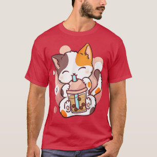 T-shirt Chat Boba Tea Bubble Tea Anime Kawaii Neko pour fi