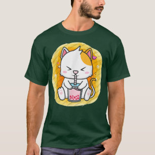T-shirt Chat Boba Tea Bubble Tea Anime Kawaii Neko Tea Lov