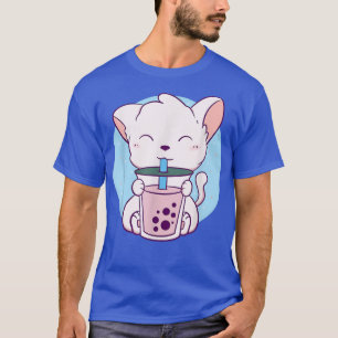 T-shirt Chat Boba Tea Buble Tea Anime Kawaii Neko Japonais