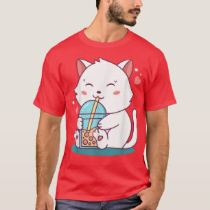 T-shirt Chat Boba Tea Buble Tea Anime Kawaii Neko Japonais