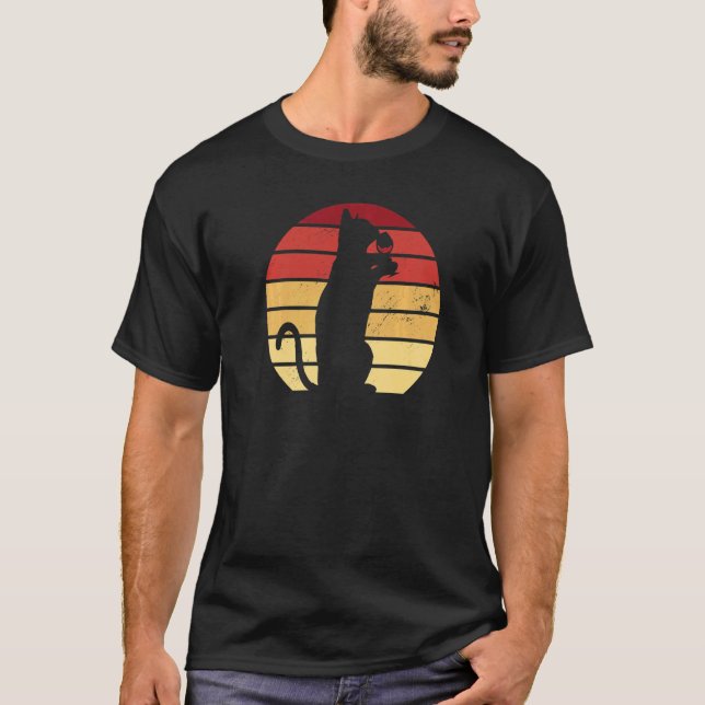 T-shirt Chat Boit Vin Verre Pour Alcool Et Animal (Devant)