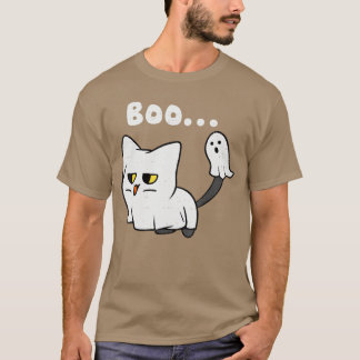 T-shirt Chat Boo Fantôme Mignon Chat Spooky Drôle Hallowee