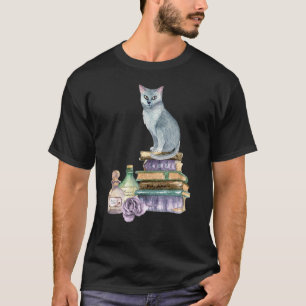 T-shirt Chat Books Bibliothécaire Professeur de livre pour