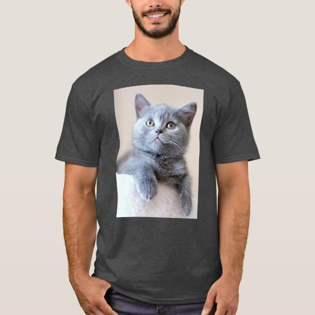 T-shirt Chat britannique gris de Shorthair (Devant)