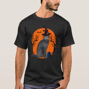 T-shirt Chat British Shorthair Chapeau de Sorcière d'Hallo