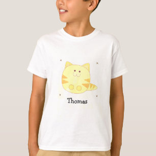 T-shirt Chat brun mignon motif rose