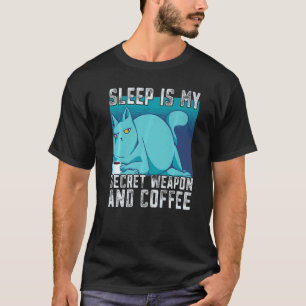 T-shirt Chat Buvant du Café Fatigué J'ai Besoin de Café