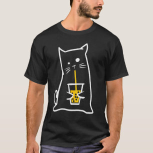 T-shirt Chat buvant du thé aux bulles Femmes Boba