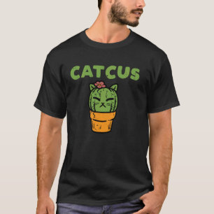 T-shirt Chat Cactus Mignon Plante Succulente Chaton Femmes