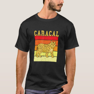 T-shirt Chat Caracal Rétro Vintage Animal Sauvage Lynx Co