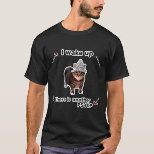 T-shirt Chat Casquette Feuille d'Étain - Je me réveille il