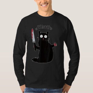 T-shirt Chat Ce Chat Noir Ca Meurtre Chat Avec Couteau