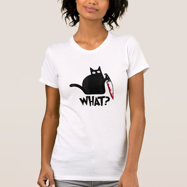 T-shirt Chat Ce Chat Noir Drôle Chemise Meurtre Chat Avec (Devant)