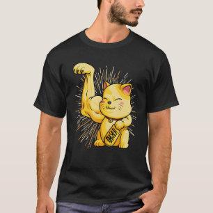 T-shirt Chat chanceux Maneki Neko Mignon Bras Muscleux sty