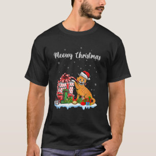 T-shirt Chat Chapeau De Santa Noël Pour Filles Enfants Cha