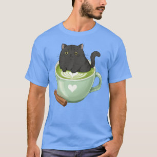 T-shirt Chat charmant dans une tasse de matcha vert garçon