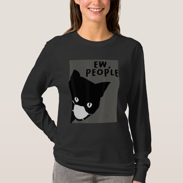 T-shirt Chat Chat Avec Masque Visage Ew Personnes Chat 1 (Devant)