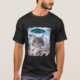 T-shirt Chat-chat principal drôle Selfie avec des ovnis Al