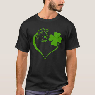 T-shirt Chat Chaton Fête de la Saint-Patrick Trèfle Irlan